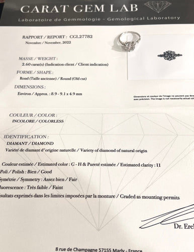 Bague Bague Solitaire Diamant 2.60 cts 58 Facettes BD165