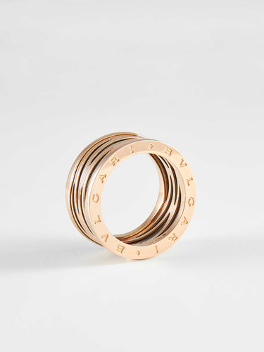 Bague 65 Bulgari - Bague B.zero1 Design Legend en or rose et céramique noire 58 Facettes