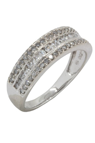 Bague BAGUE MODERNE PAVAGE DIAMANTS 58 Facettes 042771