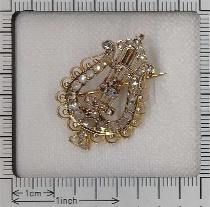 Broche Broche - Diamants et Harmonie : Broche-Pendentif Lyre Or 1870 58 Facettes 24003-0230