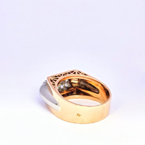 Bague Bague tank en or rose et diamants 58 Facettes 5614