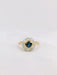 Ring 50 Marguerite Ring Yellow Gold Platinum Diamonds Round Sapphire 58 Facettes J185