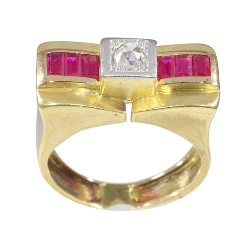 Bague 54 Bague, diamant et rubis 58 Facettes 23039-0099