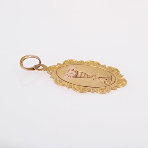 Pendentif Médaille ancienne Calice or jaune 58 Facettes 04-034
