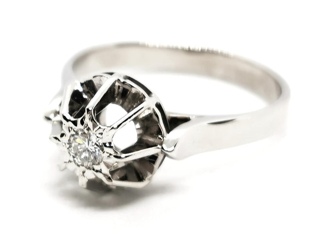 Bague 52 Bague Solitaire Or blanc Diamant 58 Facettes 1763513CN