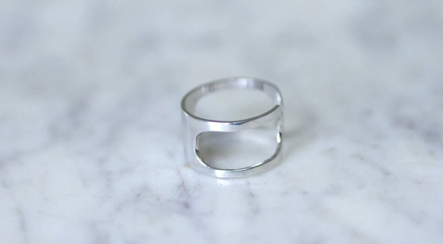 Bague 55 Bague Or blanc Pierre Cardin Space Age 58 Facettes