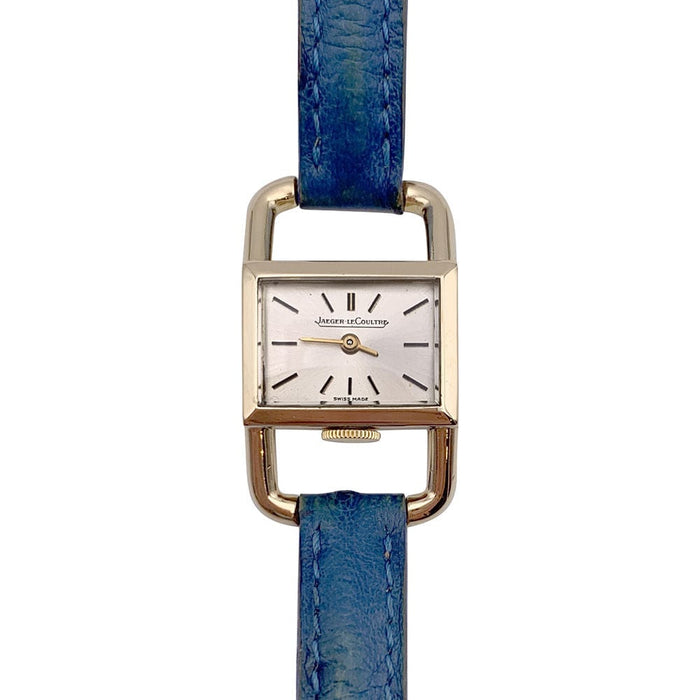 Montre Montre Jaeger Lecoultre & Hermès, "Etrier", or jaune, bracelet cuir. 58 Facettes 32561