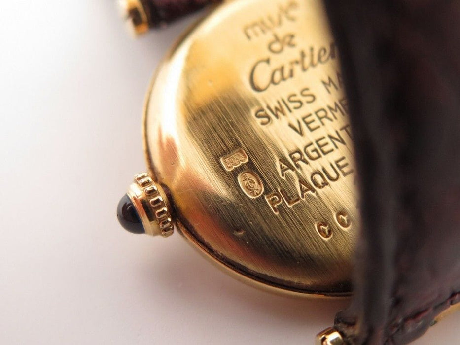 Montre vintage montre must de CARTIER vendome 24 mm quartz vermeil 58 Facettes 256557