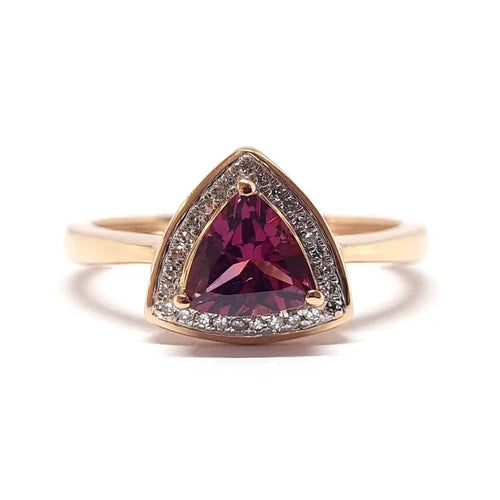 Bague Bague rhodolite diamants or rose 58 Facettes