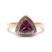 Ring Rhodolite diamond ring in pink gold 58 Facettes
