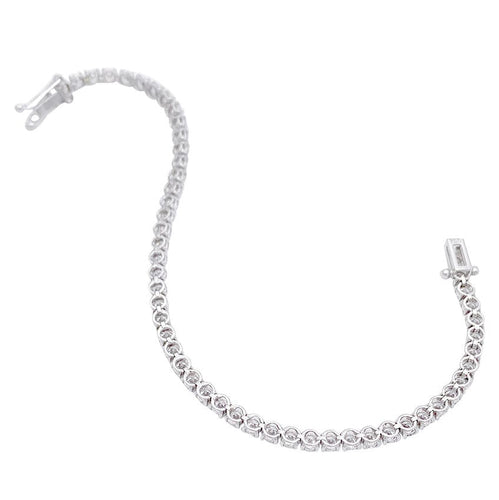 Bracelet Bracelet ligne diamants en or blanc. 58 Facettes 32160