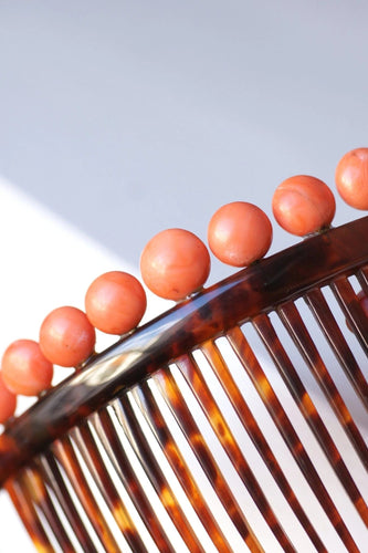 Accessoire Peigne à cheveux ancien, diadème de mariage, écaille de tortue et corail 58 Facettes
