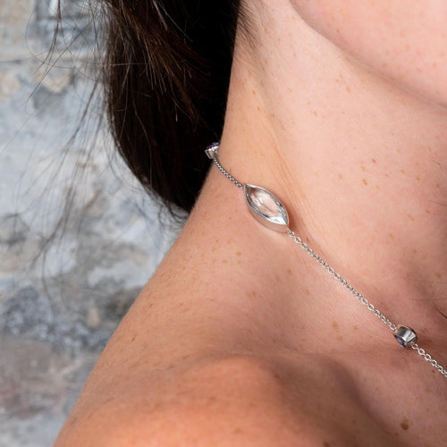 Collier Collier Sautoir Or blanc Saphir 58 Facettes 577649GD