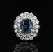 Bague Bague saphir diamants double rang 58 Facettes