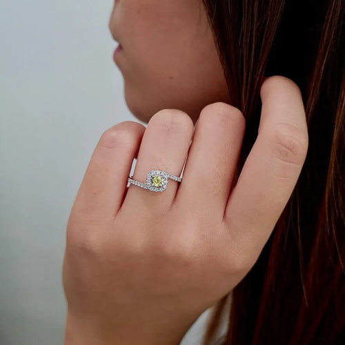 Bague Bague saphir jaune diamants or blanc 58 Facettes