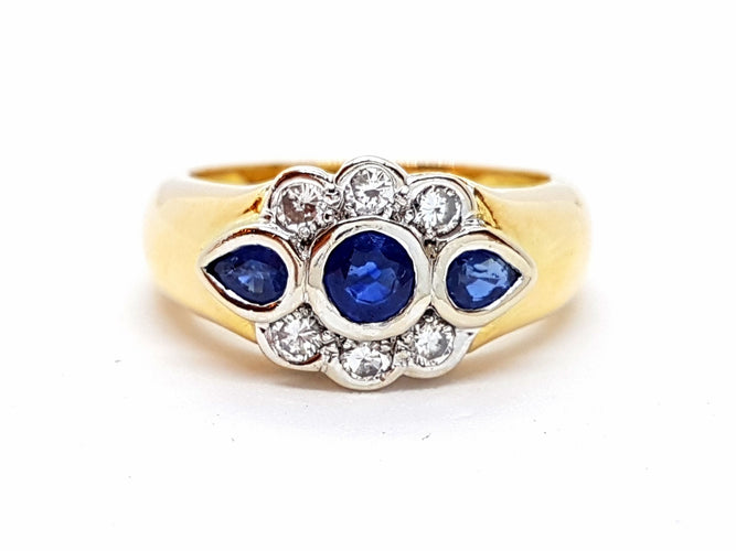 Bague 56 Bague Or jaune Saphir 58 Facettes 00696CN