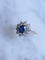Bague de fiançailles saphir entourage diamants sur or blanc 58 Facettes
