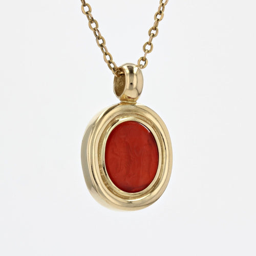 Collier Pendentif ancien or jaune intaille 58 Facettes 21-791