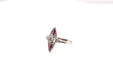 Bague 55 Bague Marquise Or blanc Diamants Rubis 58 Facettes 24974