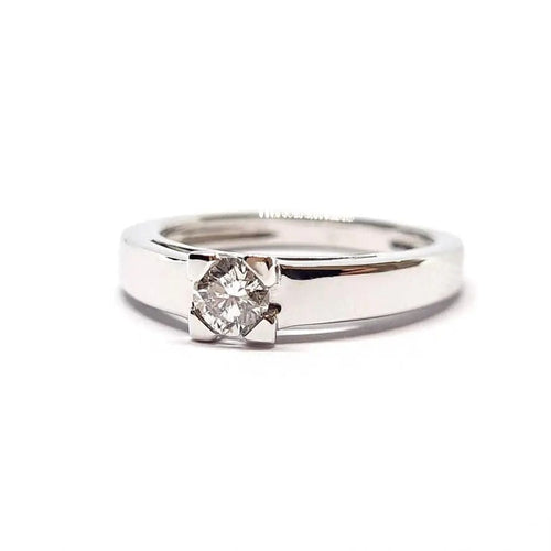 Bague Solitaire diamant or blanc 58 Facettes