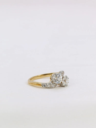 Bague Bague toi et moi Belle Epoque diamants taille ancienne 58 Facettes 852