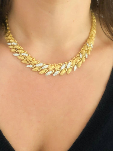 Collier Collier or jaune,platine et diamants des années 1960 58 Facettes
