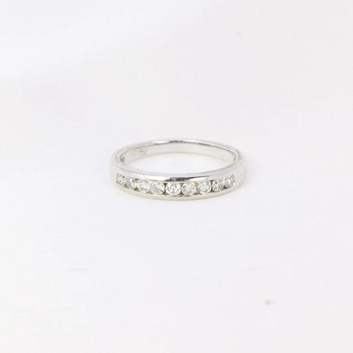 Bague 47.5 Demi-Alliance américaine diamants 0,18 ct 58 Facettes J110