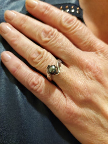 Bague 55 BAGUE MODERNE PERLE DE TAHITI 58 Facettes 075071