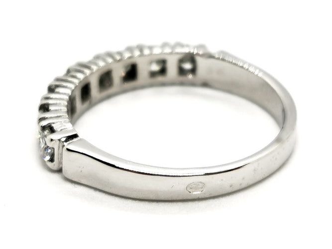 Bague 51 Bague Demi alliance Or blanc Diamant 58 Facettes 1588626CN