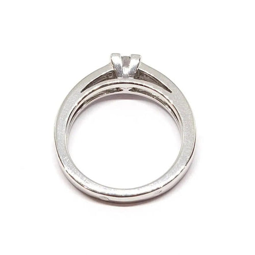 Bague Solitaire diamant or blanc 58 Facettes