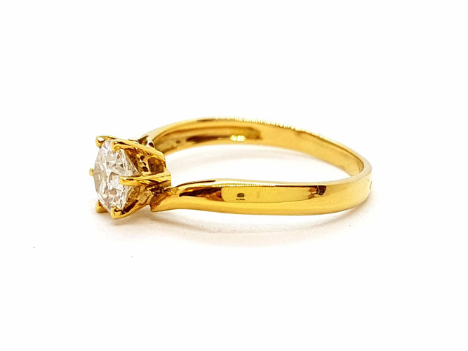 Bague 56 Bague Or jaune Diamant 58 Facettes 06347CD