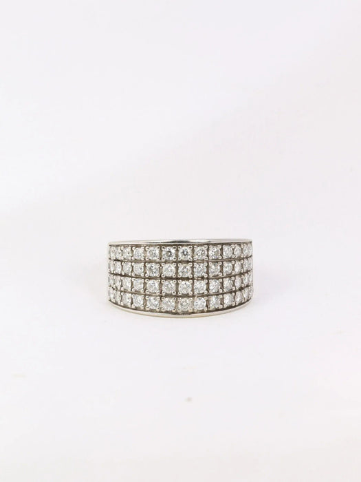 Bague Bague bandeau vintage or blanc diamants 58 Facettes J20