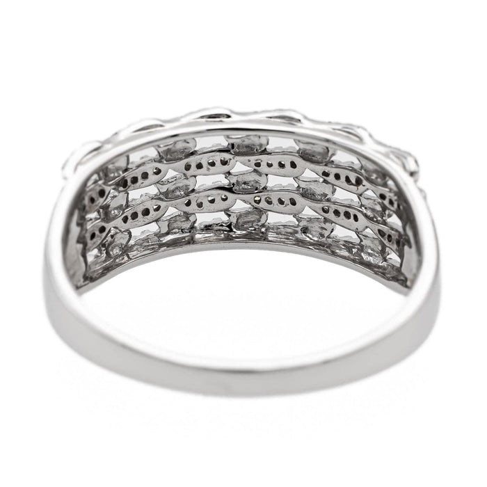 Bague 58 Bague Bandeau Or blanc Diamant 58 Facettes 2618045CN