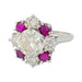 Ring 51 2,22 carat diamond ring with diamond and ruby ​​surround. 58 Facettes 31467