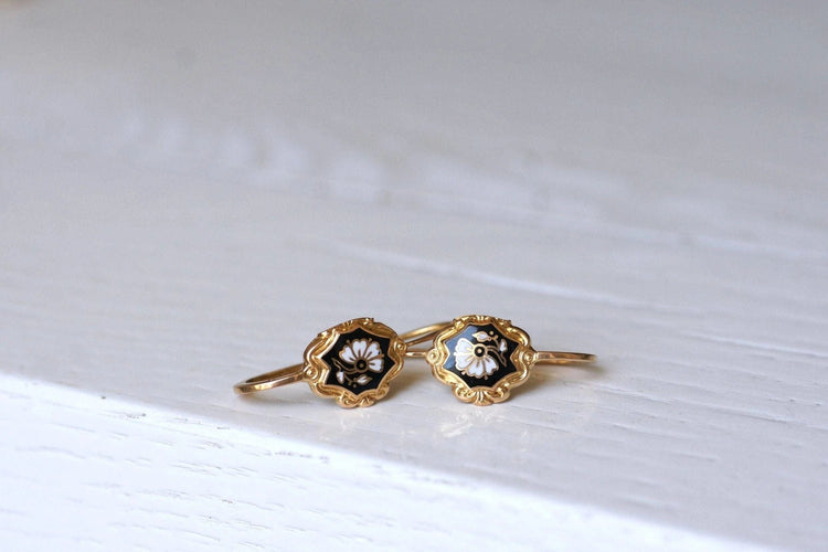 Boucles d'oreilles poissardes en or et émail 58 Facettes