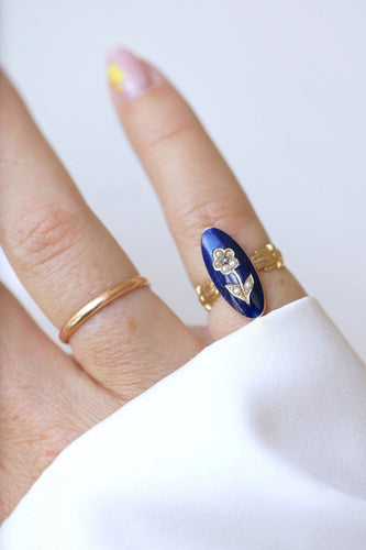 Bague Bague sentimentale fleur perles sur émail 58 Facettes