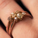 Ring 56 Yellow diamond and champagne ring you and me old 58 Facettes 20-124-54