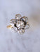 Ring Antique daisy engagement ring, gold, silver and diamonds 58 Facettes