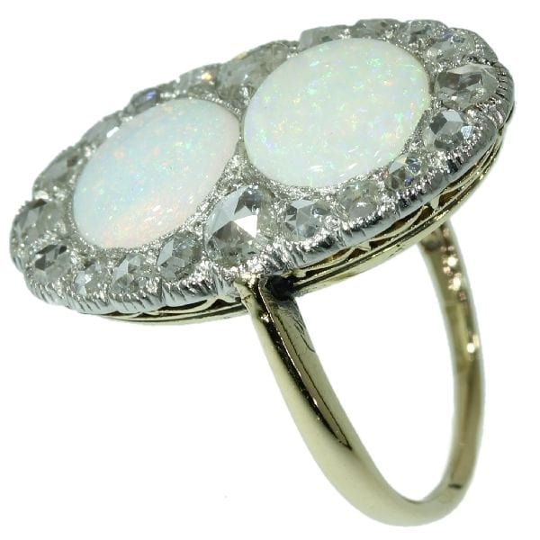 Bague 52 Bague diamant, opale cabochon 58 Facettes 14349-0129