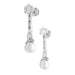 Earrings Dangling earrings in white gold, platinum, pearls and diamonds. 58 Facettes 32434
