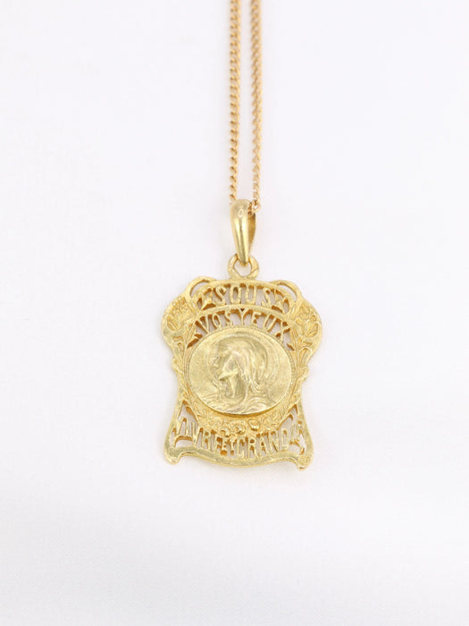 Pendentif Médaille Art Nouveau Sous vos yeux, vivre et grandir 58 Facettes 803