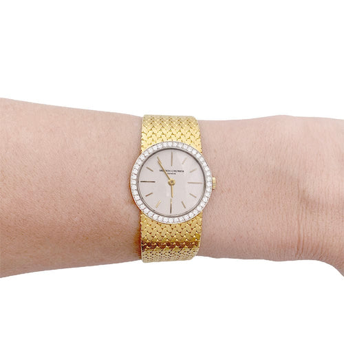 Montre Montre Vacheron Constantin vintage, or jaune, or blanc et diamants. 58 Facettes 32653