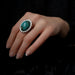 Ring Silver and natural turquoise ring 58 Facettes BAG0013