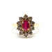 Ring Daisy ring in yellow gold, rubies & diamonds 58 Facettes