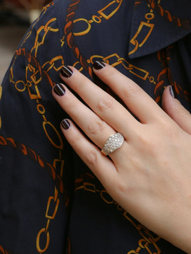 Bague Bague bandeau vintage or jaune diamants 58 Facettes J28