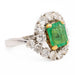 Ring 53 Pompadour ring White gold Emerald 58 Facettes 2308981CN