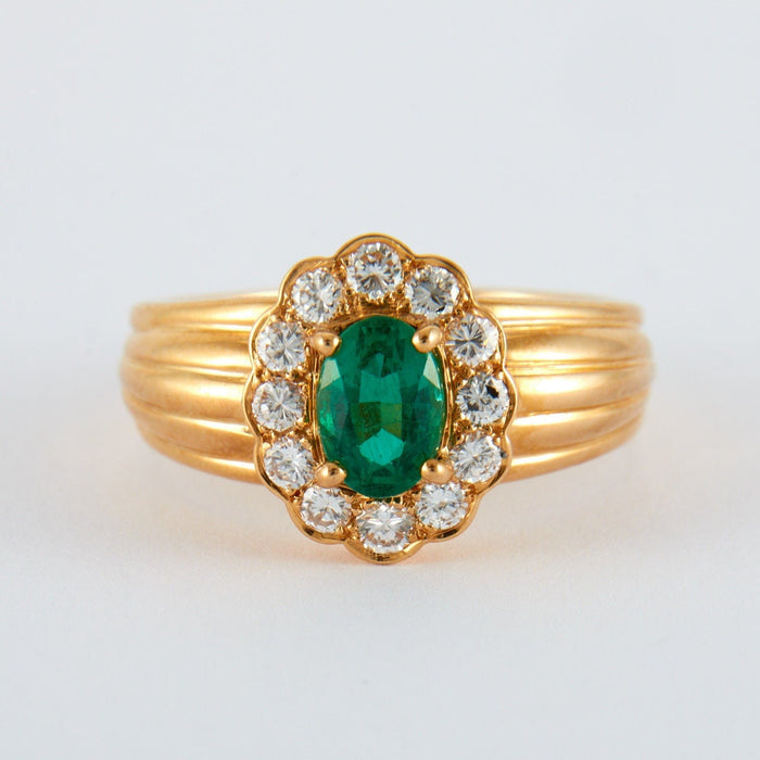 Bague 52 Bague Marguerite Emeraude Diamants 58 Facettes 2.21