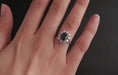 Bague 54.5 Bague Marguerite Saphir Entourage Diamants 58 Facettes 567805