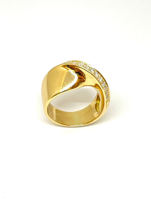 Bague Bague or jaune Ligne de diamants 58 Facettes