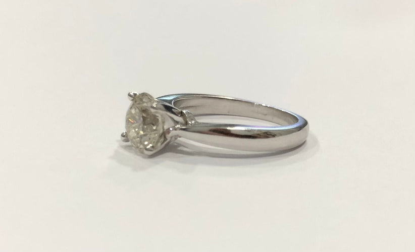 49.5 Bague solitaire diamant 1,28 ct or blanc 58 Facettes